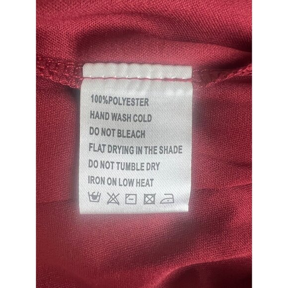 JJs House Burgundy A-Line Dress XL Womens Sparkly Party Gown With Sheer Sleeves - Picture 4 of 16